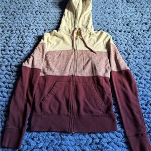 Prince & Fox Cream Hoodie with Burgundy Accents